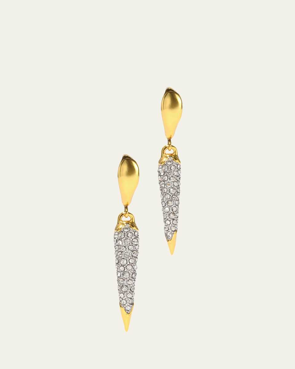 Solanales Gold-Plated Crystal Spear Earrings
